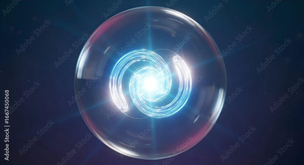 Obraz premium Sphere of Light with Swirling Energy