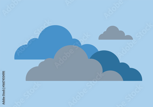 Stylized Cloudscape: Gray and Blue Cloud Formation.