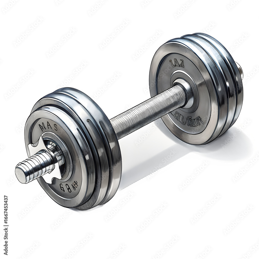 Naklejka premium Realistic isolated dumbbells with metallic weights, transparent background