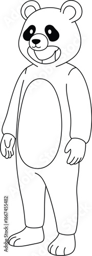 Illustration of a panda bear costume