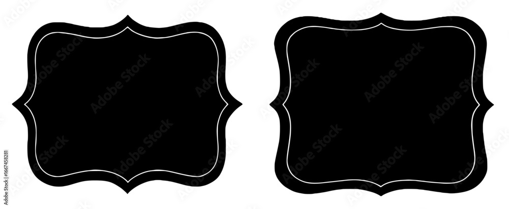 Fototapeta premium Silhouettes of Two Chairs with Back and Seat Details on White Background