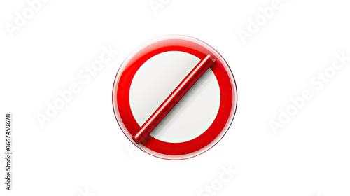 Free Download Red prohibition symbol 3d glossy forbidden sign icon for ban stop and restriction isolated on white background - GFXLoad