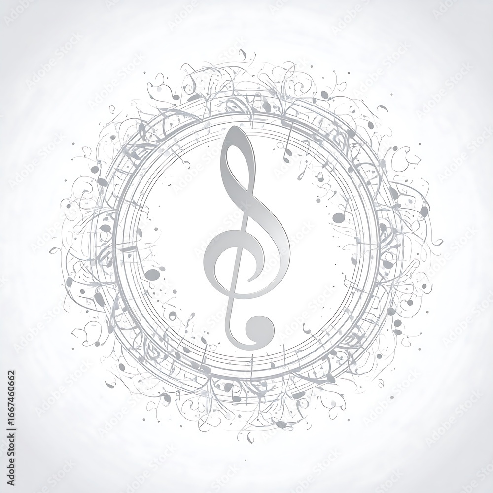 Fototapeta premium Silver musical note design