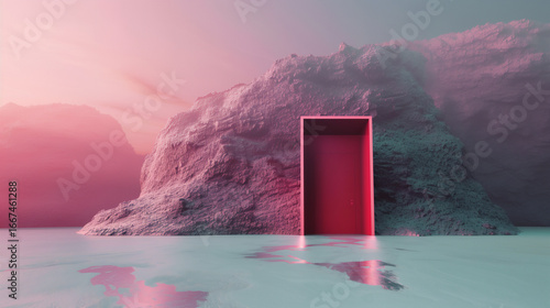 Minimal Red Background Abstract Illustration