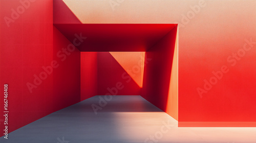 Minimal Red Background Abstract Illustration