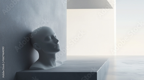 Flying Paper in White and Gray Tones – Minimal Abstract