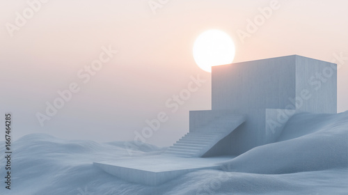 Flying Paper in White and Gray Tones – Minimal Abstract