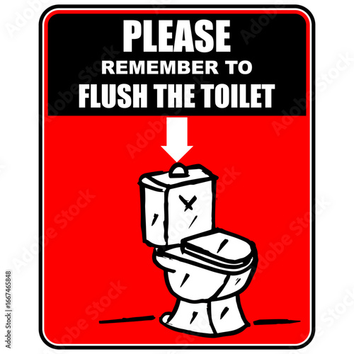 Please, remember to flush the toilet, sign vector