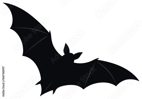 Flying bat silhouette vector | halloween design element for spooky decorations