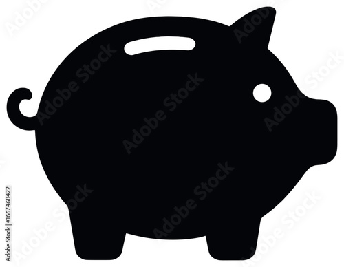 Piggy bank icon vector for financial savings concepts: budget, economy, money management