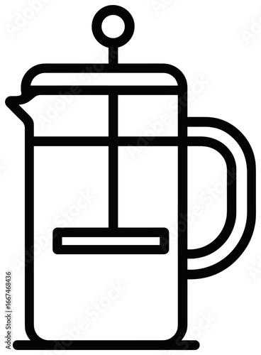 Minimalist french press vector - simple coffee brew design for cafes and kitchens