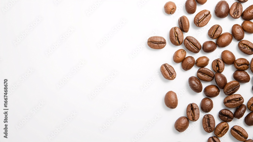 Naklejka premium coffee beans on a white background