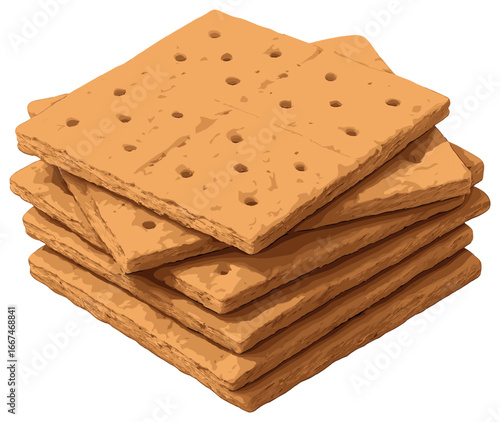 Graham crackers stack vector: perfect for holiday baking, snacks, and desserts