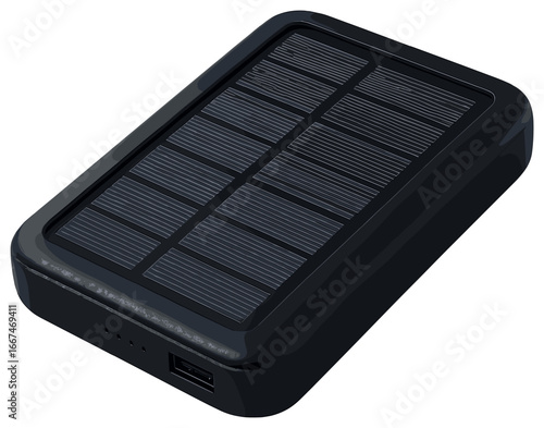Portable solar charger vector for eco-friendly energy solutions and off-grid adventures