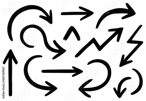 Expressive arrow sketches vector: dynamic and creative hand-drawn directional designs