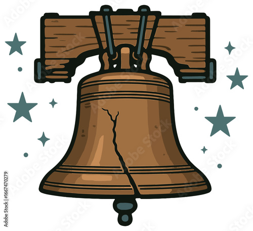 Iconic liberty bell design vector for independence day and patriotic celebrations