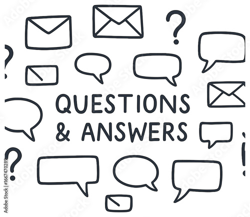 Communication symbols vector: interactive q&a design, simple compose elements for concepts