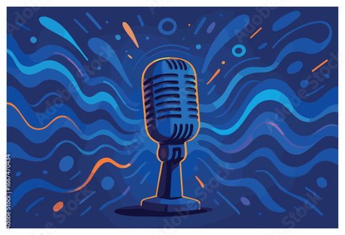 Dynamic sound waves vector art: vibrant audio design for music, broadcasting, podcasts