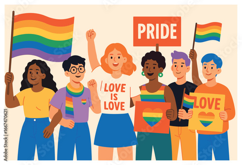 Vibrant pride unity vector celebrating lgbtq+ diversity and rainbow love