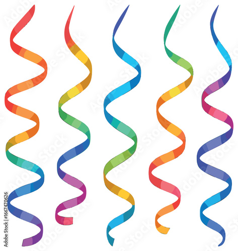 Colorful streamer dance vector for festive celebrations and decor - bright, vibrant design