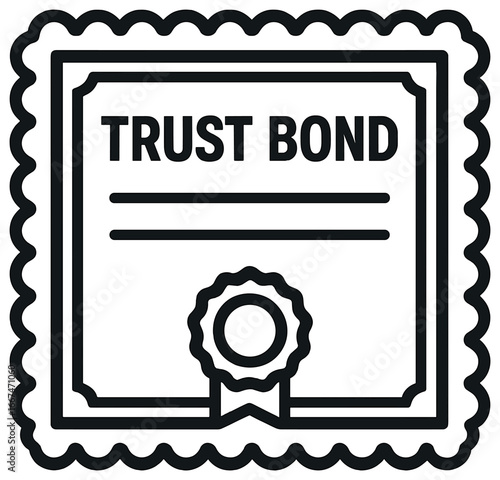 Trust bond icon vector | certificate of trust | investment certificate design