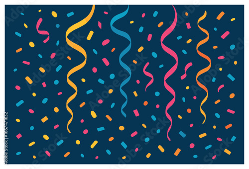 Festive confetti celebration vector: colorful decorations for parties and holidays
