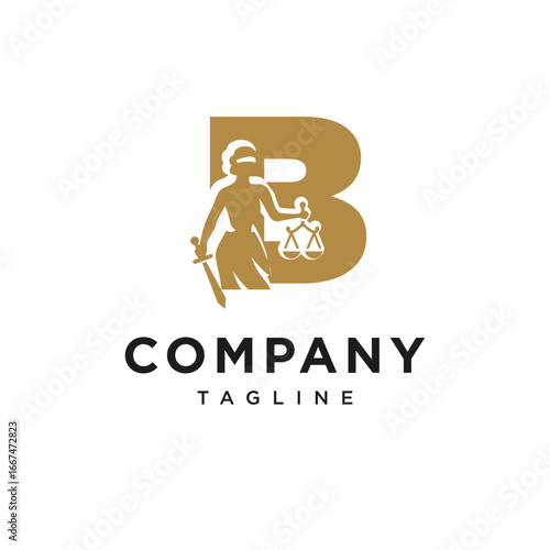 Letter B Themis Logo Icon Vector