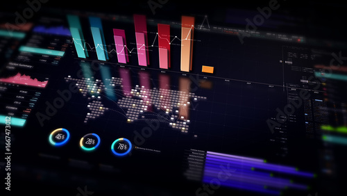 Dynamic data visuals for business info graphics, animated charts, and data-driven insights for a business meeting mock-up. Explore the world of trading, stock exchanges, and crypto