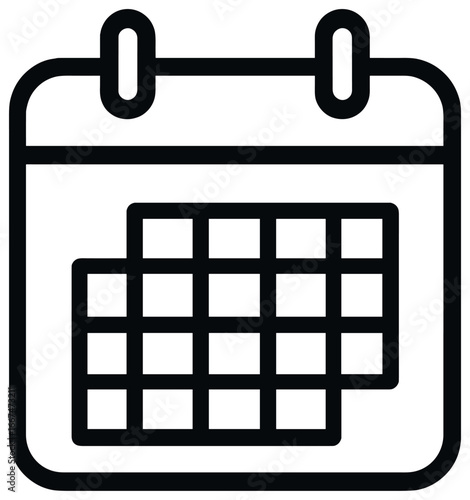 Minimalist calendar icon vector | modern date symbol for graphic design and planning