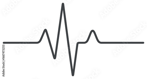Heartbeat line art vector: simple black heartbeat design for medical and health concepts