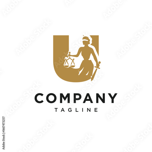 Letter U Themis Logo Icon Vector