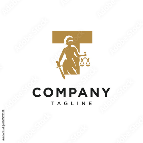 Letter T Themis Logo Icon Vector