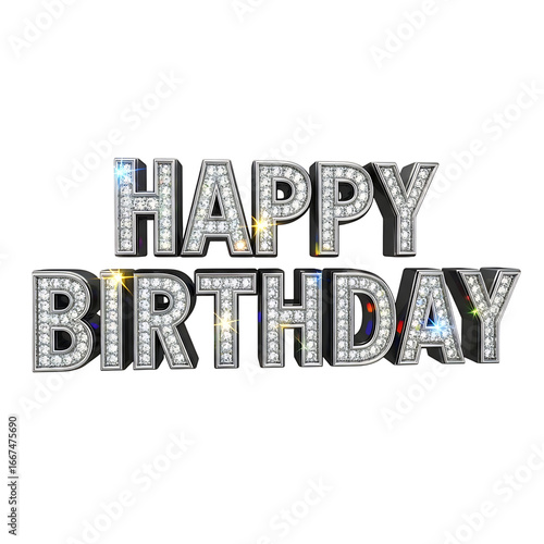 Sparkling happy birthday text photo graphic celebration festive greeting joyful event