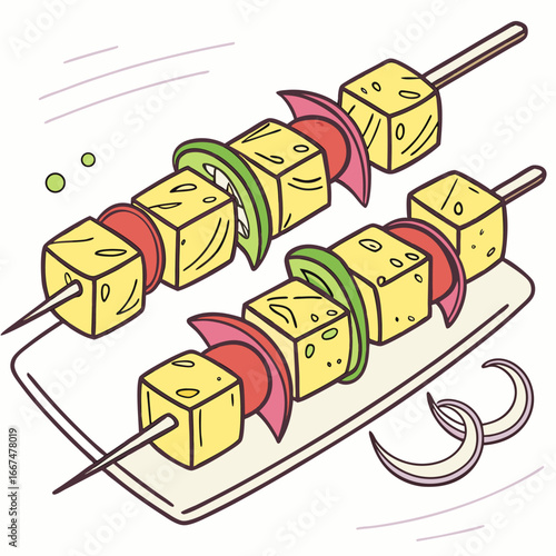 Paneer Tikka Skewers