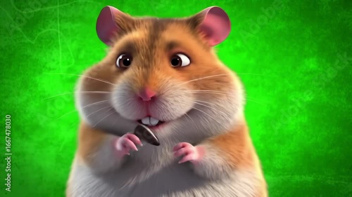 Hamster Holding Seed in Studio Setting for Wildlife or Pet Content