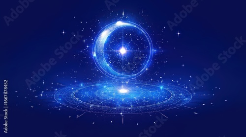 Wallpaper Mural Hand-drawn free birth chart with astrological houses Torontodigital.ca