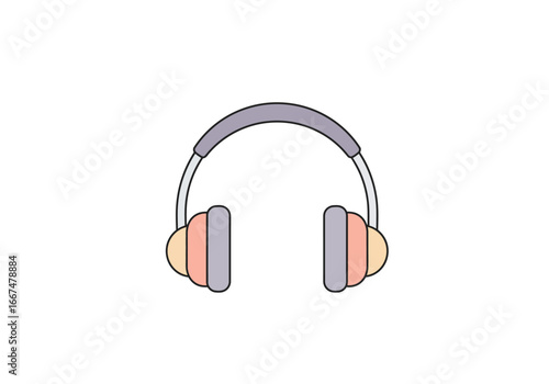 Stylish Over-Ear Headphones with Peach and Gray Accents.