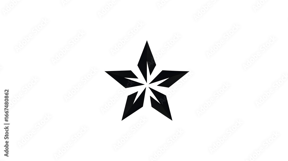 Obraz premium Minimalist star logo with five clean points