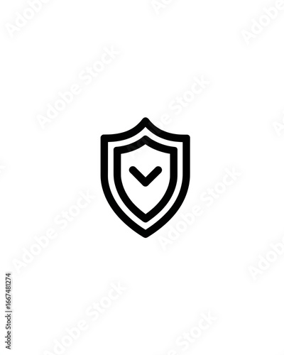 Free Download Clean flat logo with shield outline and minimalist icon - GFXLoad