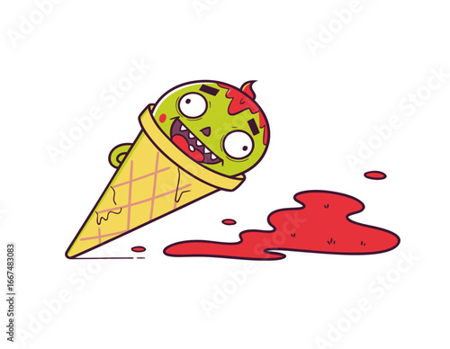 Seamless pattern of ice cream cones and popsicles, bright summer theme, vector illustration
