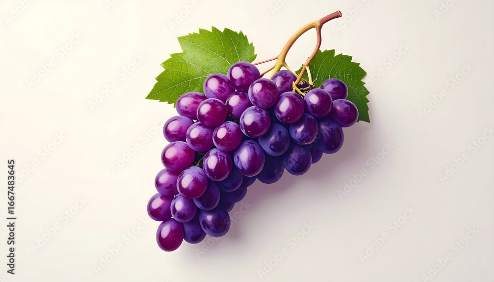 Fototapeta premium Red Grapes on White Background.