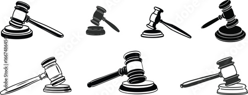 Judge Gavel Silhouette Design.