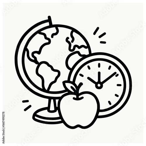 Education icons: school, learning, and classroom symbols vector for back to school designs