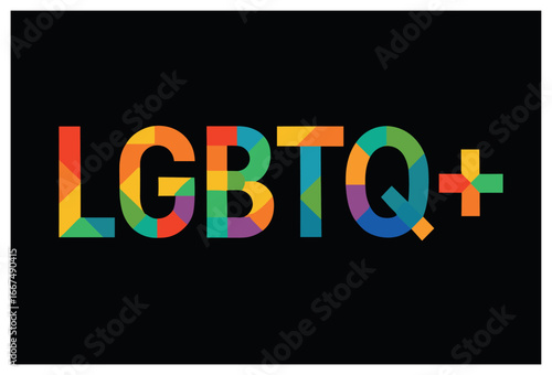 Vibrant lgbtq+ vector: colorful pride lettering design for celebrating identity and unity