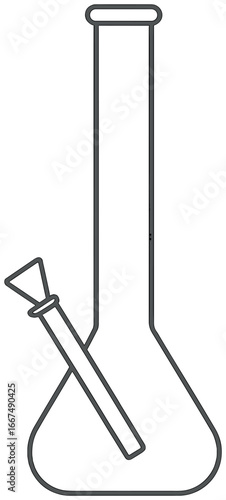 Smoking accessory vector: minimalist bong concept for modern design and lifestyle