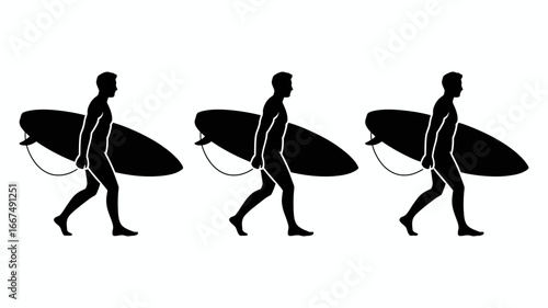Surfing Sport Icon Surfer on Surfboard Vector Pictogram