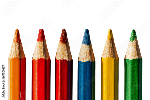 Colorful Pencil Tips in Bright Shadows on Black Background for Art and Creativity Concepts