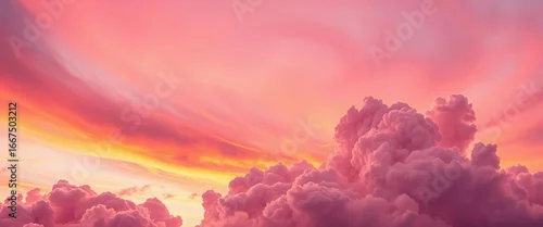Panel kuchenny z motywem Dynamic swirling cloudscape, vivid hues of pink, orange, and purple,  graphic,  sunset