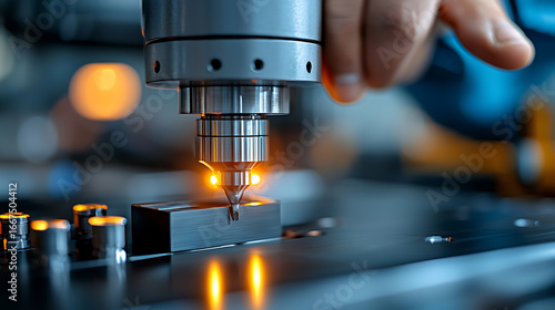 Precision cutting process high-tech manufacturing facility industrial equipment workshop environment close-up view technology innovation