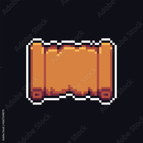 this is pixel art scroll with colorful color and black background this item good for presentations,stickers, icons, t shirt design,game asset,logo and your project.